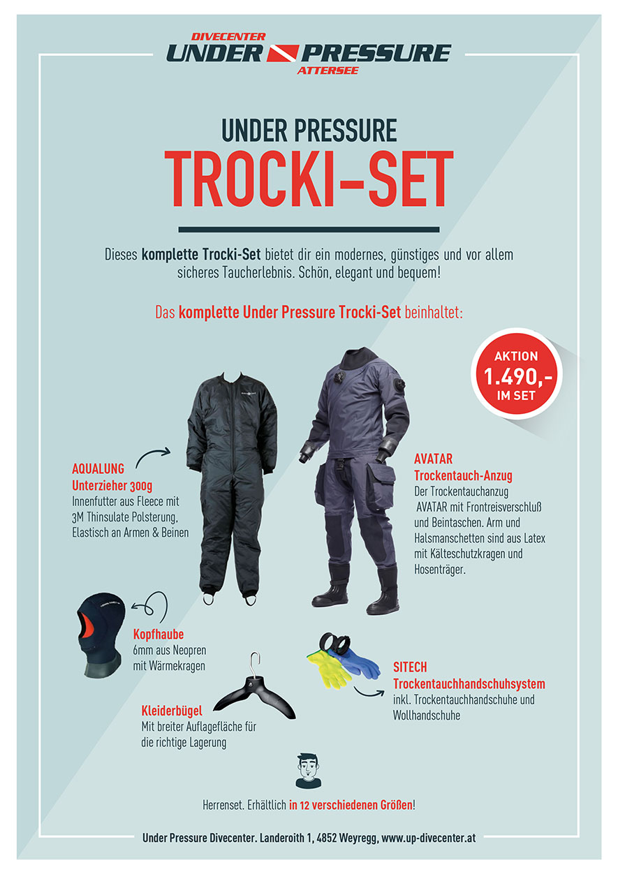 Under Pressure Divecenter Attersee Aktion Trockentauchset